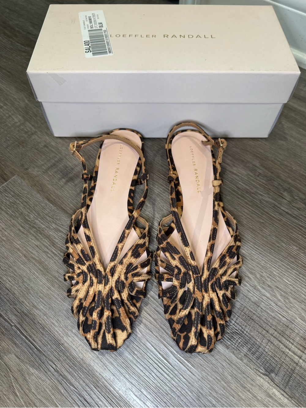 Loeffler Randall Devon Leopard Flat Sandals - Picture 2 of 10